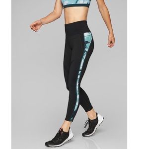 Athleta Full-Length XS Leggings Black/Blue Marble